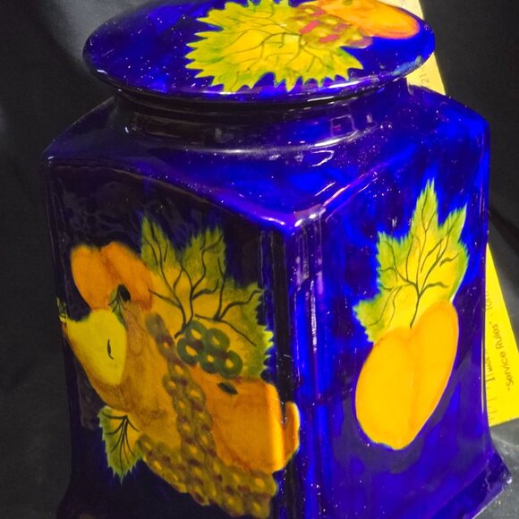 Vintage Mexican Ceramic Fruit-Themed Kitchen Canister Set With Lids - Picture 11 of 11